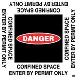 Antislip Floor Graphic - Danger Confined Space Entr...